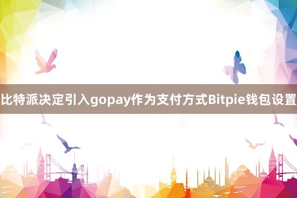 比特派决定引入gopay作为支付方式Bitpie钱包设置