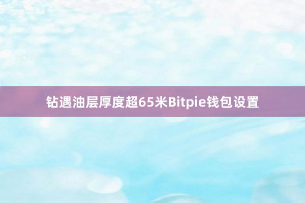 钻遇油层厚度超65米Bitpie钱包设置