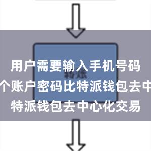 用户需要输入手机号码并创建一个账户密码比特派钱包去中心化交易